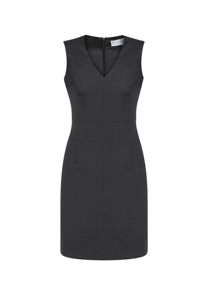 Biz Corporates Womens Sleeveless V Neck Dress 34021 - Flash Uniforms